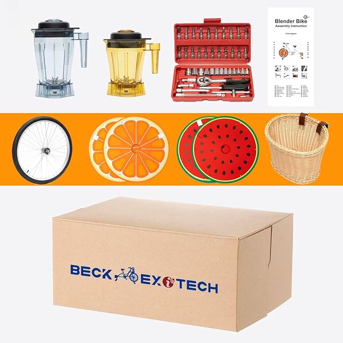 Blue Outdoor Pedal Blender Bike – Smoothie Maker Juicer for Fruit and Vegetable, Commercial Fitness Juice Blender