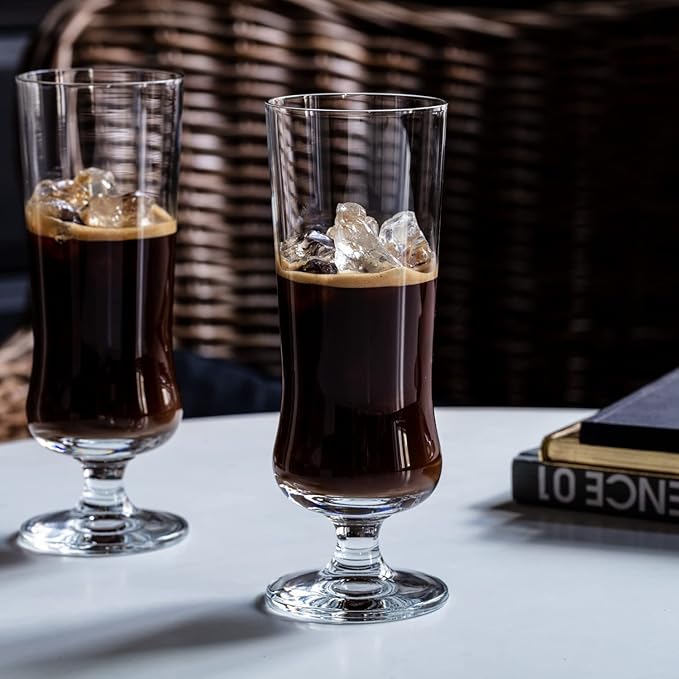 Krosno Pina Colada Cocktail Drinking Glasses, Set of 6, 10.1 oz, Avant-Garde Collection, Perfect for Alcoholic and Non Alcoholic Cocktails or Frozen Coffee, Dishwasher Safe, Made in Europe