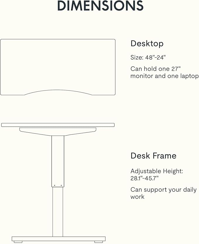 FLEXISPOT EN1 Bamboo Standing Desk, 48 x 24 Inches One-Piece Electric Height Adjustable Desk for Home Office (Silver Frame + Bamboo Curved Desktop, 2 Packages)