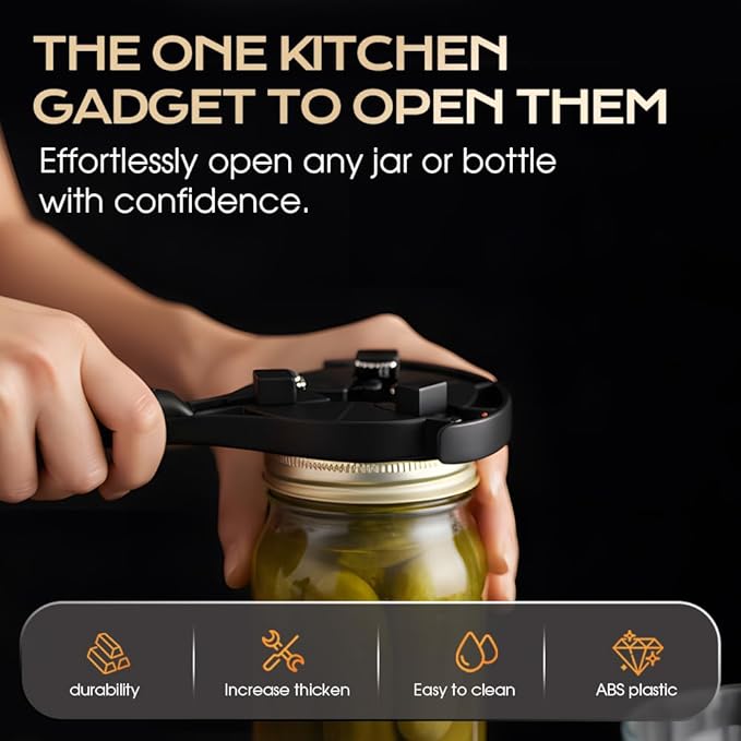 Adjustable Stainless Steel Jar Opener, Multifunctional Lid Gripper & Bottle Cap Opener for Weak Hands, Stainless Steel Can Opener Easy-Open Tool for Jars, Cans, Bottles Kitchen Gadget (1PC)