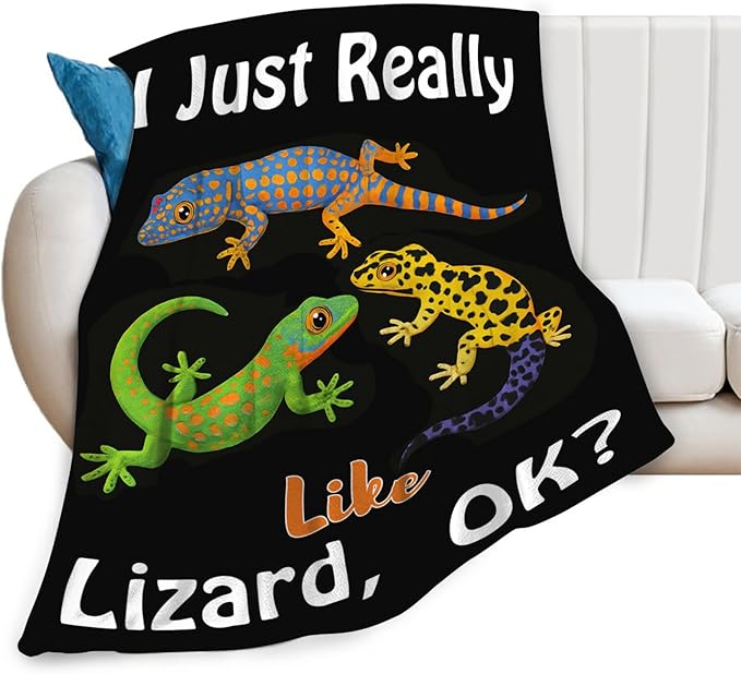Lizard Blanket Gifts for Girls Boys Reptiles Lovers Throw Blankets Cozy Plush Fleece Lizards Decor Flannel Fuzzy for Kids Women Men 50"X40"
