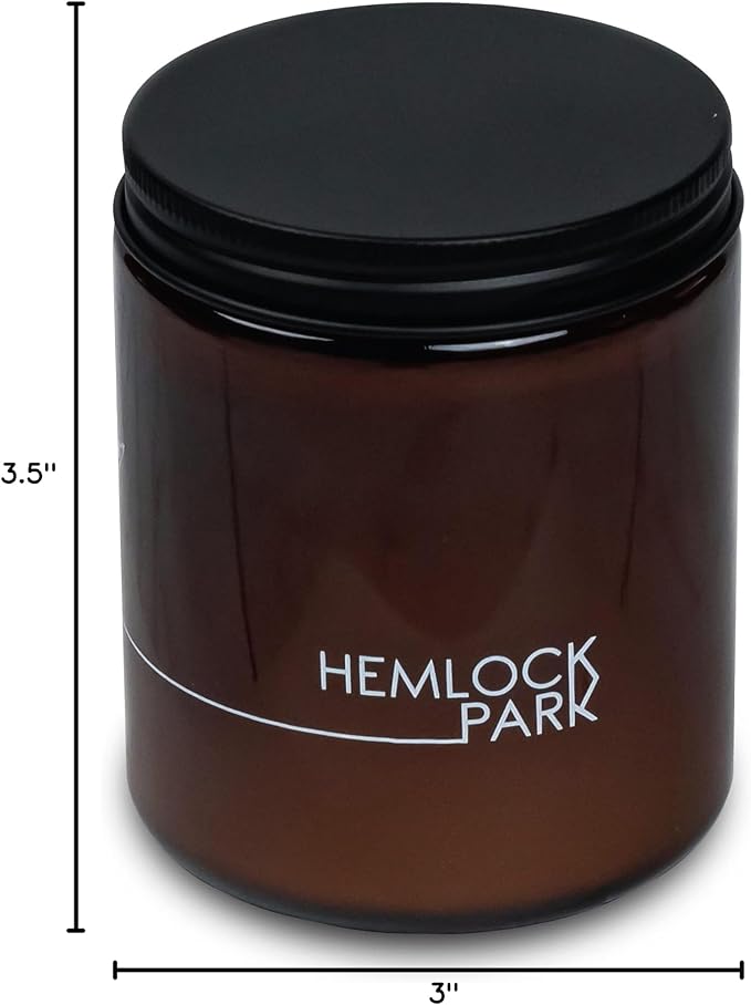 Hemlock Park Crackling Wood Wick Candle Handcrafted with Natural Coconut Wax (Standard 8 oz, Foxtail Fir)
