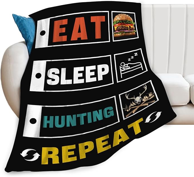Hunting Blanket Gifts for Men Dad Hunters Throw Blankets Cozy Plush Fleece Deer Decor Flannel Fuzzy for Couch Chair Bed 50"X40"