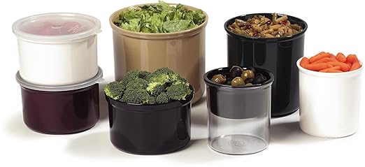 Carlisle FoodService Products Classic Round Storage Container Crock with Lid for Kitchen, Restaurants, Home, Plastic, 2.7 Quarts, Clear