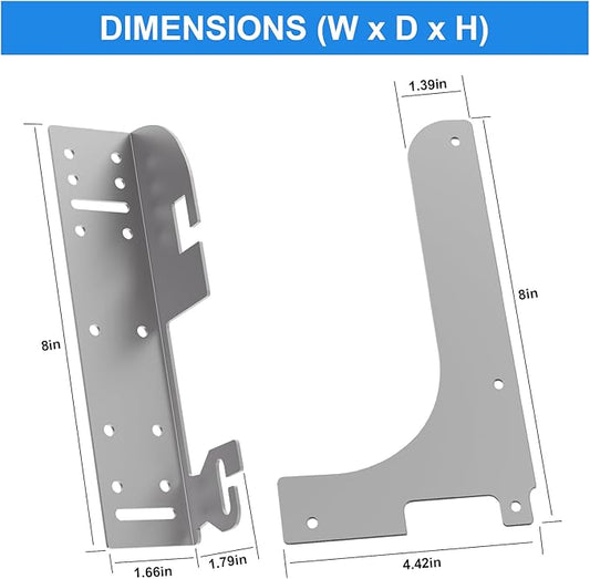 5WB-DMKIT Cabinet Door Hinge Mount Kit, 6-Way Adjustable Heavy Duty Metal Brackets for Cabinet Organizers, Pullout Shelves, Trash Cans, RV Cabinets - Complete Installation Hardware Included, Silver