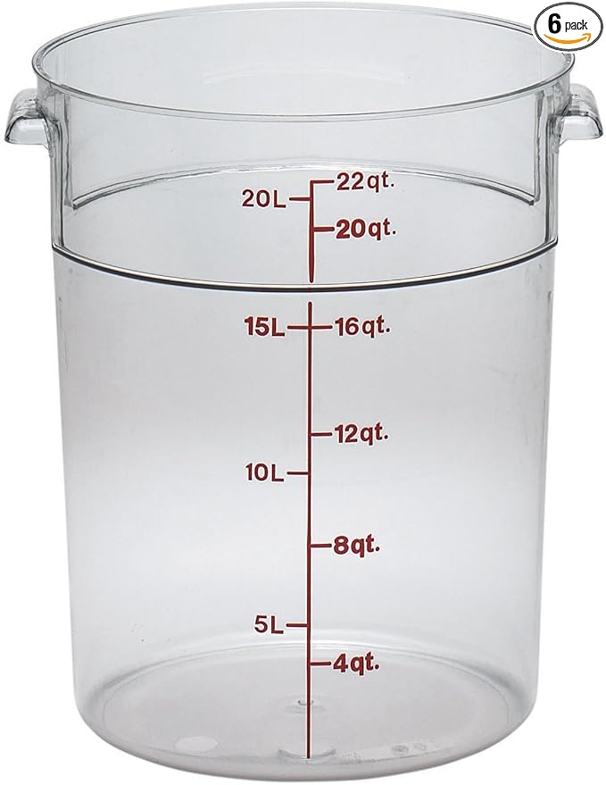 Cambro (RFSCW22135) 22 qt Round Polycarbonate Food Storage Container - Camwear (Pack of 6)
