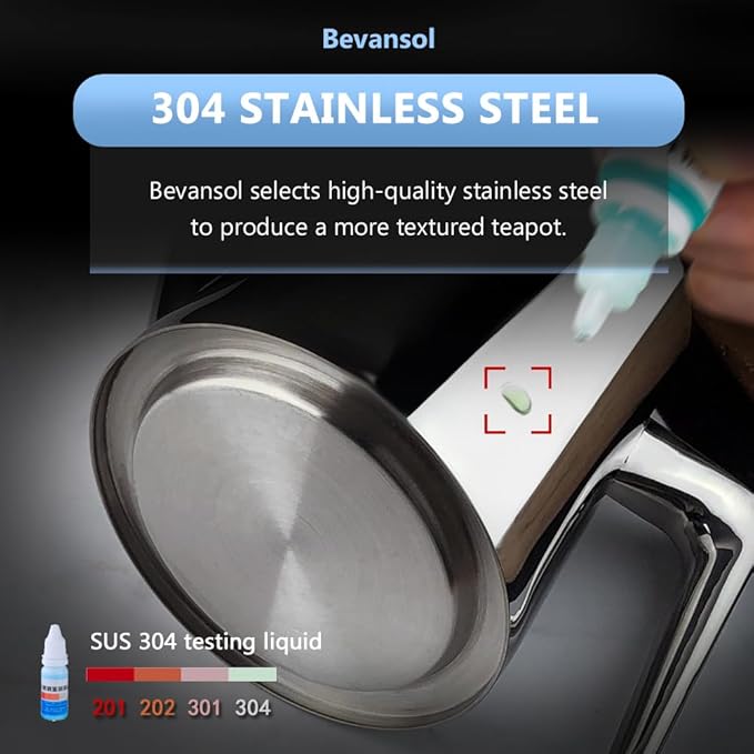 304 Stainless Steel Double-walled Teapot Long Strain Large Capacity Teapot with Infuser and Removable Filter for Home Restaurant Office Dinnerware Accessories Drinkware Item