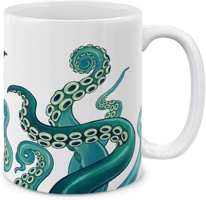 MUGBREW Kraken Octopus Tentacles Sea Green Ceramic Coffee Mug Tea Cup Fun Novelty, 11 OZ