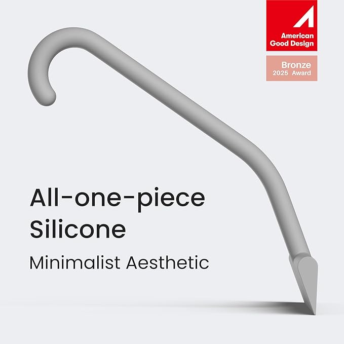 dancemoon JustHang Shower Squeegee for Glass Doors, All-One-Piece Silicone with Built-in Hook Design for Easy Hanging and Cleaning, 10 Inch Gray