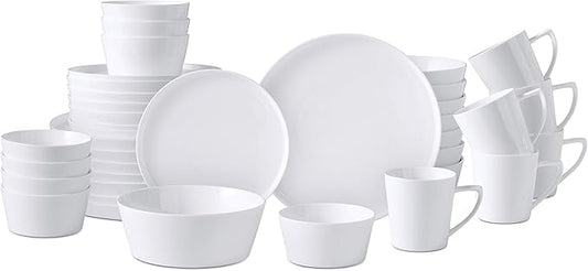 Bone China Cone Shape, Elegance White 40pc Dinnerware Set