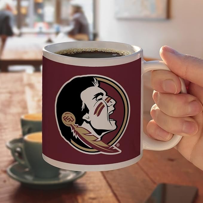 Florida State University Logo Ceramic Coffee Mug, Novelty Gift Mugs for Coffee, Tea and Hot Drinks, 11oz, White
