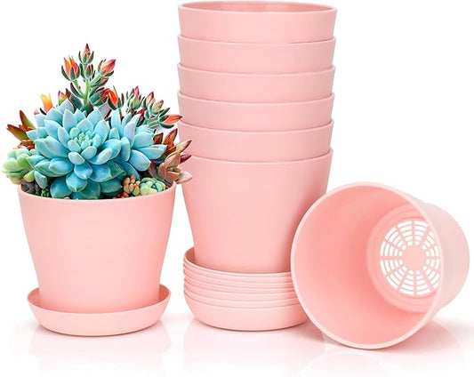8 Pcs Flower Pot,Pots for Planting,3.8" Nursery Pot,Plastic Plant Pots Indoor for Plants Garden Succulent Pot,Gardening Gifts Herb Garden Planter,Seedling Planter