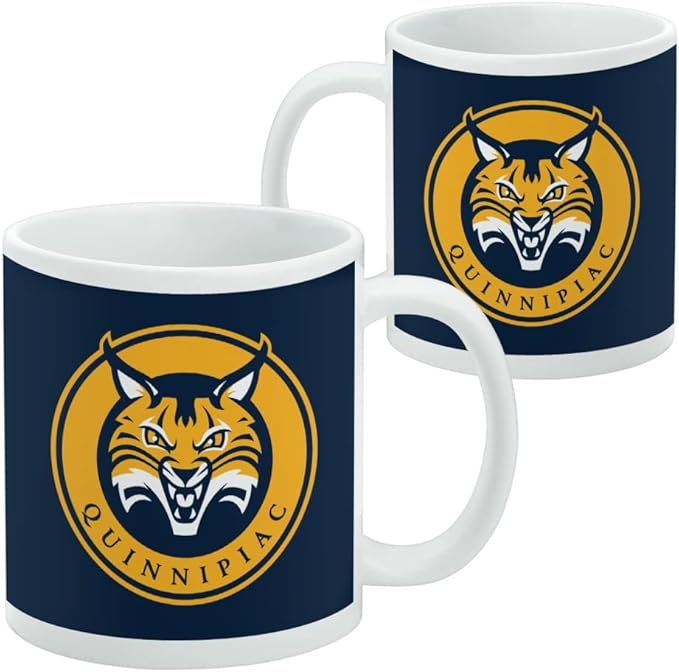 Quinnipiac University Primary Logo Ceramic Coffee Mug, Novelty Gift Mugs for Coffee, Tea and Hot Drinks, 11oz, White