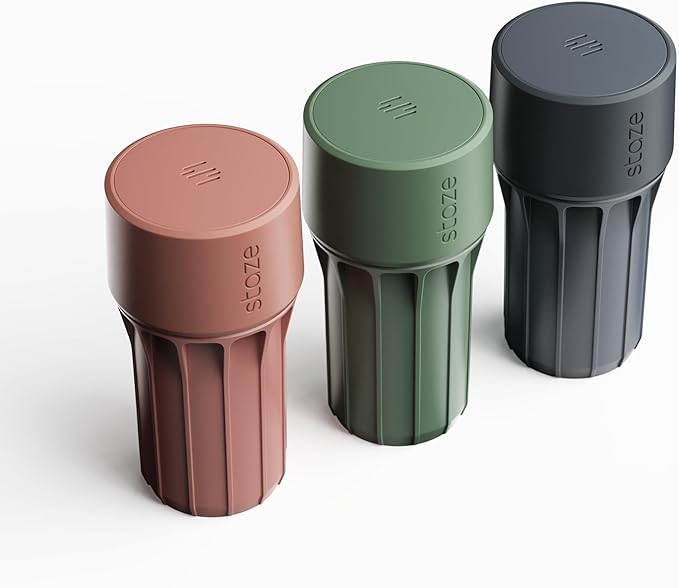 Staze Preserve Vacuum Sealed Storage Jars (148ml) | Smell Proof Containers | Herb Storage & Food Storage Container with Protection - (AUTUMN TRIO)