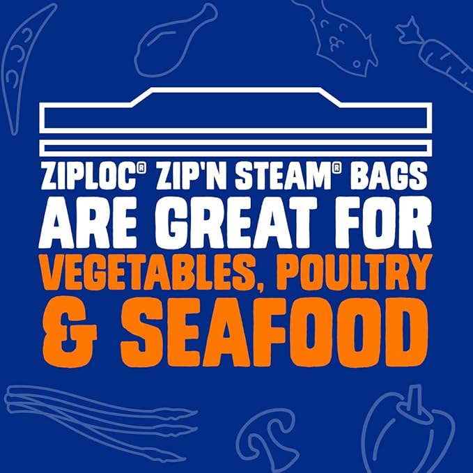Ziploc Zip 'n Steam Food Storage Cartons for Meal Prep, Healthy Meals in Minutes, Microwave Safe, 10 Count
