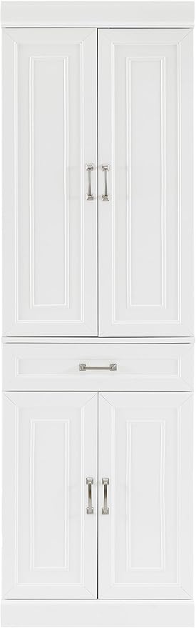 Crosley Furniture Stanton Pantry Storage Cabinet with Shelves, Kitchen, Dining, or Laundry Room, White