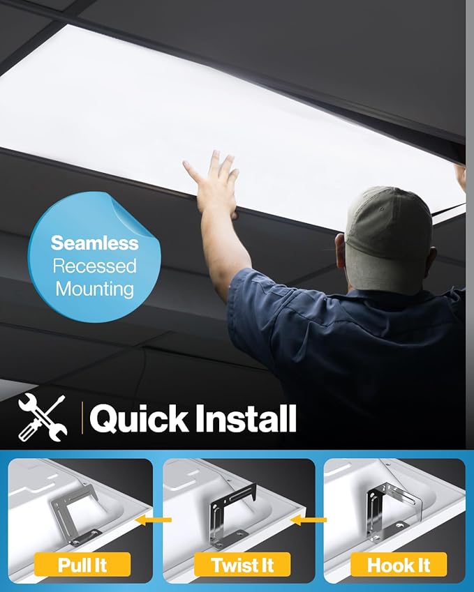 Sunco 24 Pack 2x4 LED Flat Panel Light Drop Ceiling Office Shop Commercial Warehouse Fixture, 6500 Lumens, Selectable Features, 30W/40W/50W, 4000K/5000K/6000K, Dimmable (0-10V), Dustproof ETL