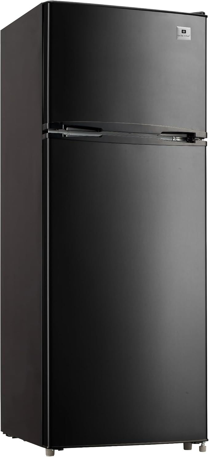 ARCTIC CHEF ACFR741BLACKAMZ6COM Apartment Size-Top Freezer-2 Door Fridge-Adjustable Thermostat Control-Black-7.5 Cubic Feet