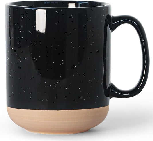 harebe 20 OZ Large Coffee Mug, Ceramic Tea Cup for Office and Home, Big Capacity with Handle, Microwave & Dishwasher Safe Cups for Men Women Mug Lovers, Black
