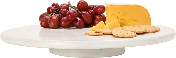 Creative Co-Op Marble Lazy Susan, White