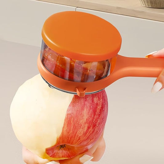 New with Box Storage Kitchen Special Fruitpeeler,Veggie Peeler with Container,Multi Functional,Easy to Carry,Suitable for Various Fruits and Vegetables (Orange+Orange)