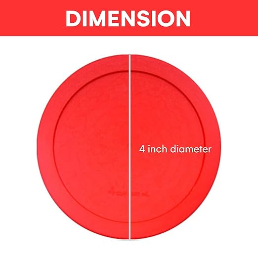 Wood Grip - Lids for Pyrex and Anchor Round Glass Containers - Lids for Pyrex Glass Containers - Replacement Lids (Red, 4 Cups, 6 Pack)