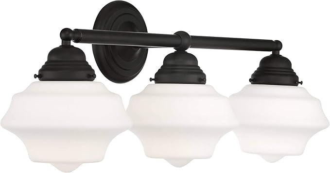 Possini Euro Design Astrid Modern Wall Light Black Metal Hardwired 27 1/4" 3-Light Fixture Opal White Glass Shade for Bedroom Bedside Bathroom Vanity Living Room Hallway Dining House Home Kitchen