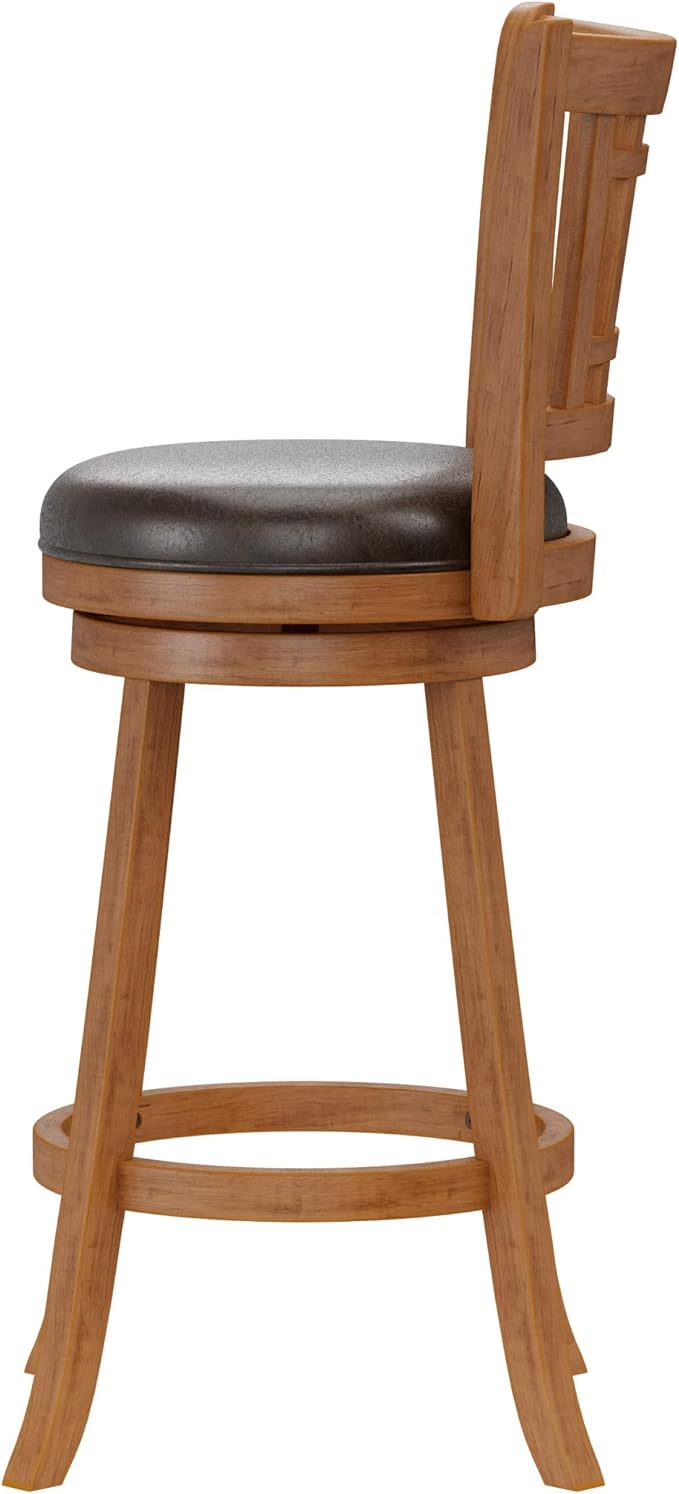 Hillsdale Fairfox 30.5" Wood Swivel Bar Height Stool, Oak