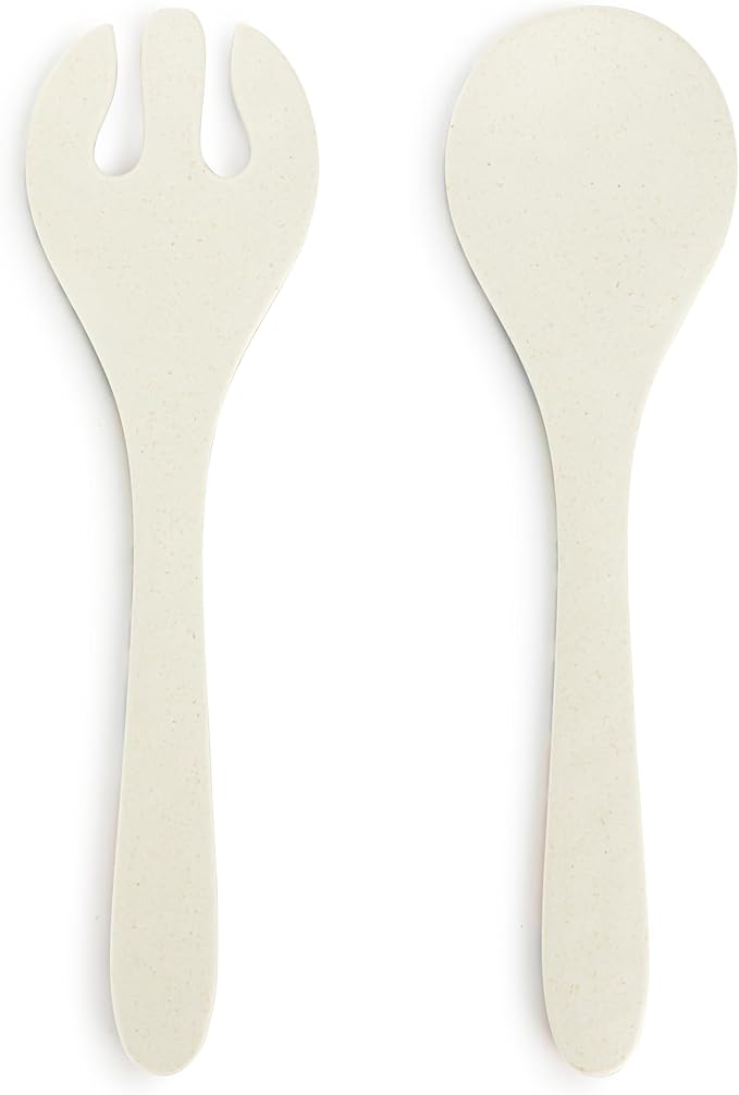 Demdaco Serving or Cooking Salad Spoon Utensil Set, 3 x 11 Inch Melamine, Citrus Blooms - Pack of 2