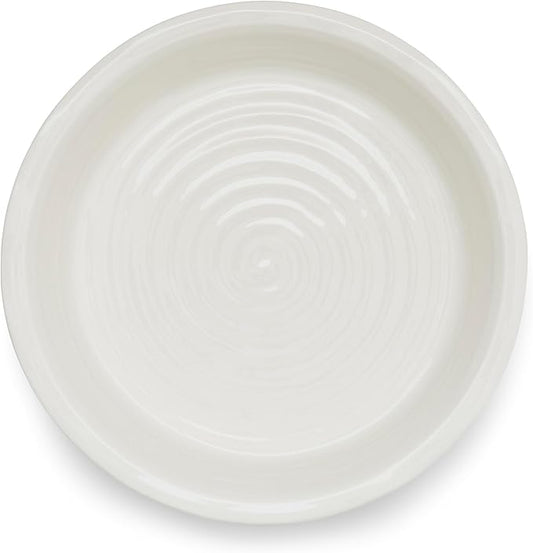 Portmeirion Sophie Conran Round Pie Dish, White Porcelain Bakeware - 10.5 Inch Oven to Table Baking Dish - Freezer, Microwave & Dishwasher Safe, Durable Serveware for Everyday Meals