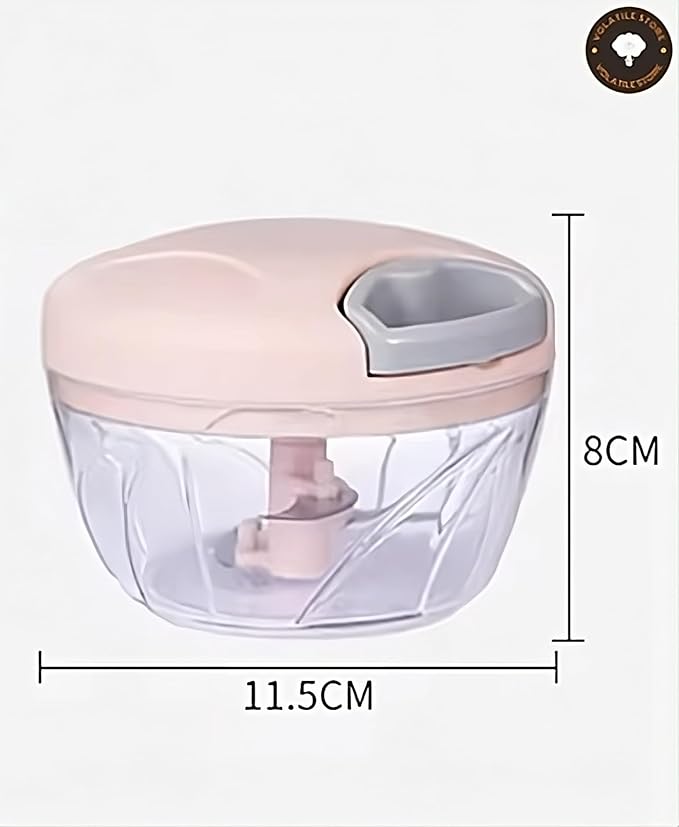 Generic Manual Vegetable Cutter Chopper, Hand Pull String Fruit and Vegetable Chopper and Mincer, Stainless Steel Blades, BPA Free (Pink, 500ml), VS2024-04