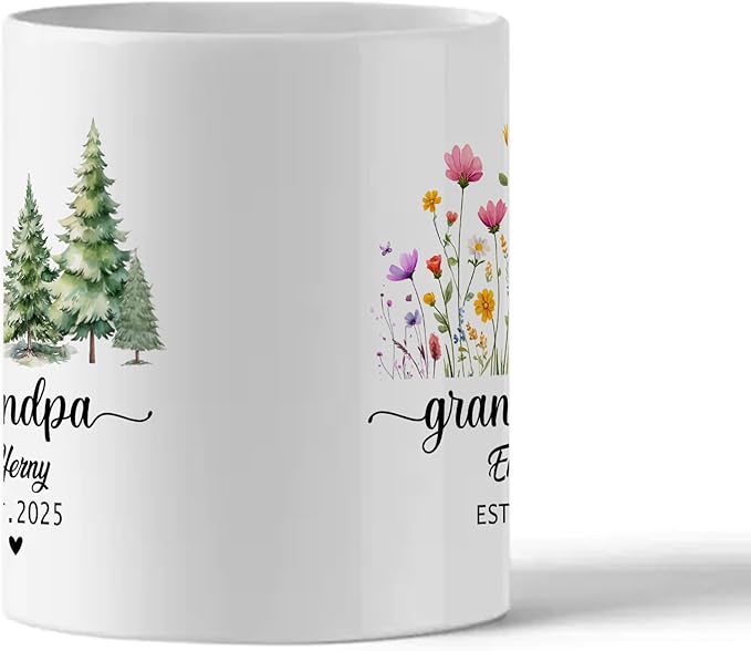 Personalized Dad to Papa Mug - Custom Est Year Coffee Cup for New Grandpa - First Time Grandfather Gift - Custom Grandparent - Keepsake Mug for Him