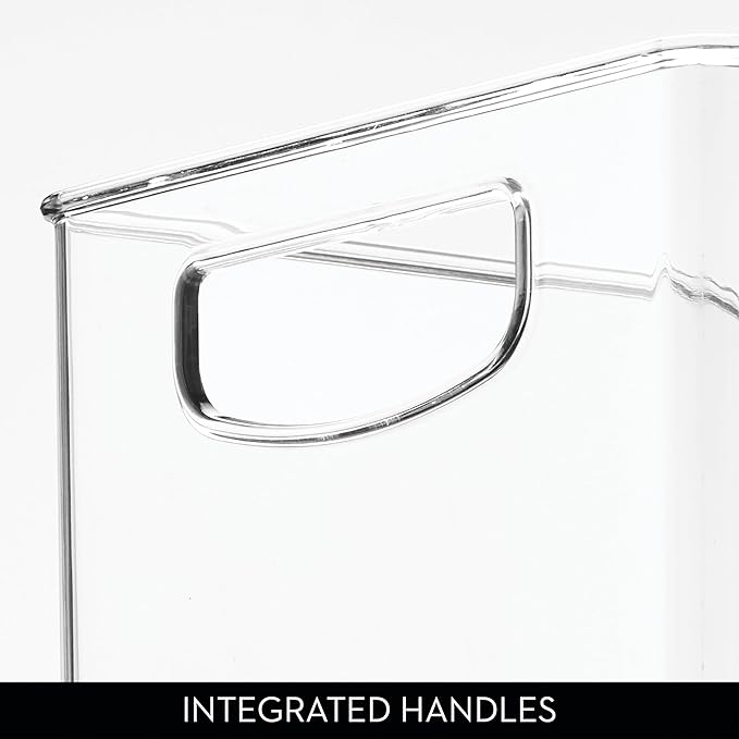 iDesign Stackable Pantry Bins with Handles, 4 Small and 4 Medium Bins, 8 Pack, Clear, Made in USA