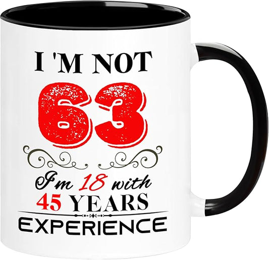 63th Birthday Mug for Women Men, 1962 Turning 63 Year Old Birthday Gifts for Mom, Dad, Grandma, Grandpa, Wife, Husband, Daughter, Sister, Best Friends, Coworkers, Her, Him, 11oz Coffee Cup