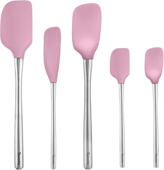 Tovolo Flex-Core Stainless Steel Handled Spatula Set of 5 for Meal Prep, Cooking, Baking, and More