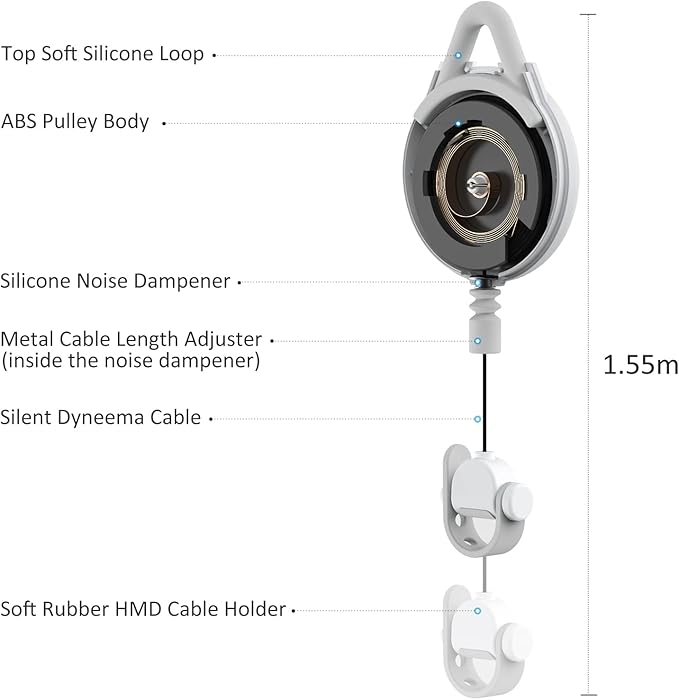 KIWI design VR Cable Management, 6 Packs VR Pulley System Compatible with Quest 3S/3/2/1/Pico/PSVR/PSVR2