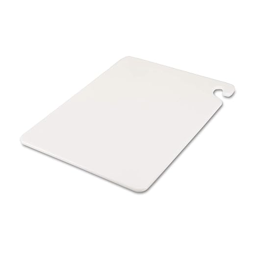 San Jamar CB152012WH Cut-N-Carry Color Cutting Boards, Plastic, 20w x 15d x 1/2h, White