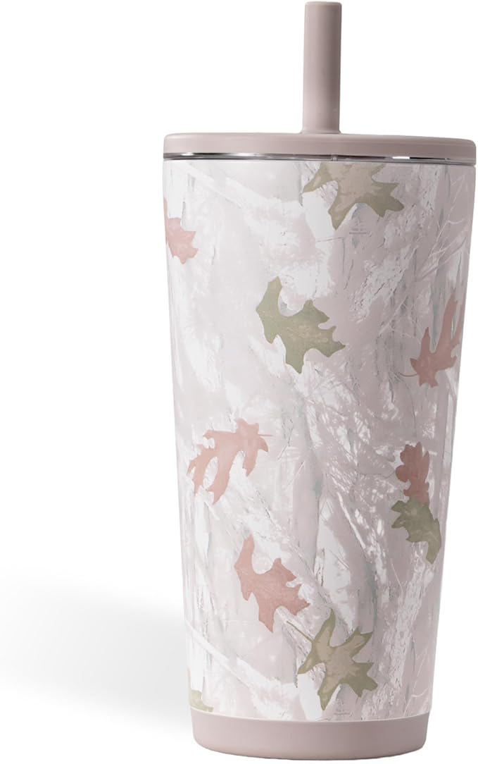 HydroJug Everyday Tumbler 20 oz – Ceramic-Lined Insulated Tumbler with Straw and Soft-Touch Lid, Cup Holder Friendly, Double-Wall Vacuum Insulation, Reusable Travel Cup – Camo