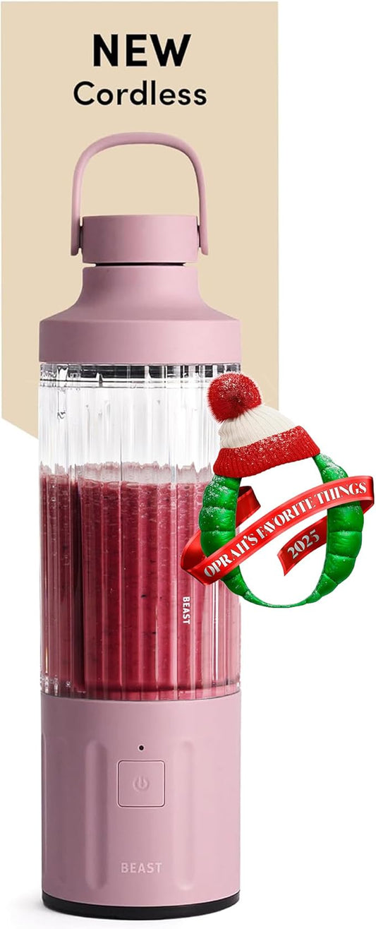 Beast GO Cordless, Premium Portable Blender for Shakes & Smoothies, 22oz Blending Vessel, Blends Ice & Frozen Fruit, Rechargeable USB-C Battery, Drinking Lid and Straw System (Lilac)