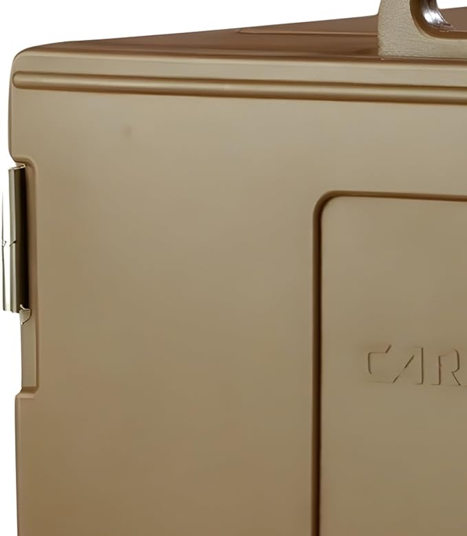 Carlisle FoodService Products Insulated Food Pan Carrier, Holds 7 Sheet Pans (Sold Separately), Front-Loading Cateraide with Handles, Rugged PE Shell with PU Insulation, Brown