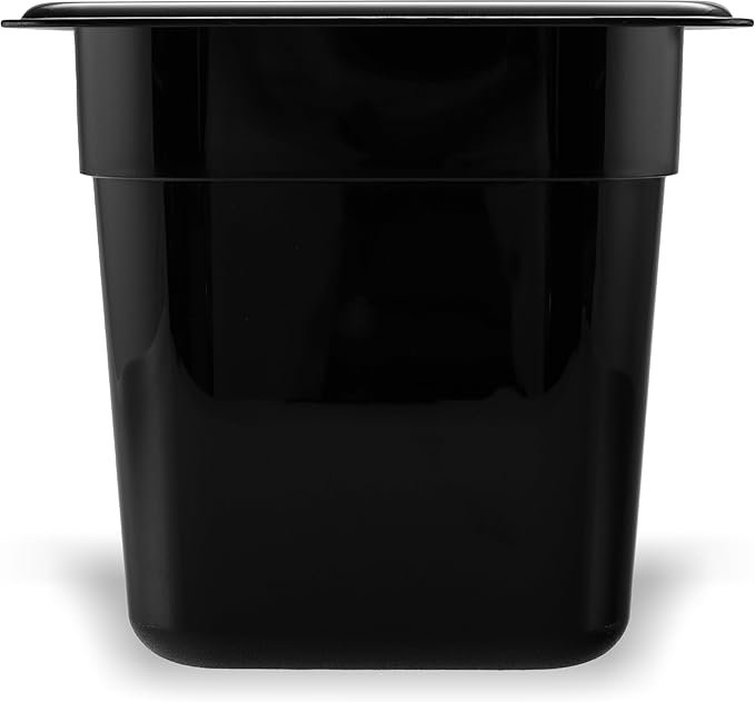 Carlisle FoodService Products Storplus 1/6-Size Plastic Food Pan, Food Storage Container, for Catering, Buffets, Restaurants, Polycarbonate, 1/6 Size, 6 Inches Deep, Black