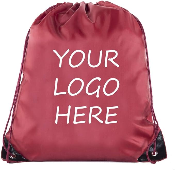 Mato & Hash Custom Bags With Your Logo | 10PK Promotional Drawstring Backpack - 10PK Maroon CE2500