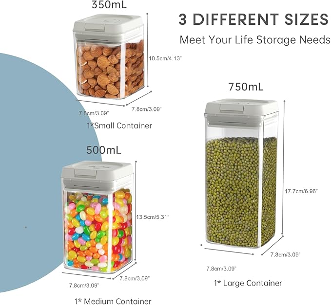 Airtight Container Food Storage Containers Kitchen Pantry Storage Containers for Snacks Candy Salt Herbs Spices (3)