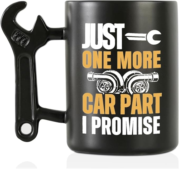 Onebttl Car Gifts For Men, Women, Dad, Mechanic - 13.5oz/400ml Ceramic Wrench Coffee Mug - One More