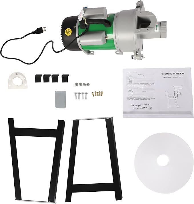 Electric Grain Mill, 2200W Commercial Grinder Machine, Wet Cereals Grinder With Funnel, Corn Mill, Rice Grain Flour Mill, Molino De Maiz Electrico