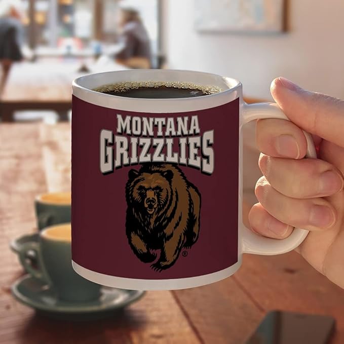 University of Montana Primary Logo Ceramic Coffee Mug, Novelty Gift Mugs for Coffee, Tea and Hot Drinks, 11oz, White