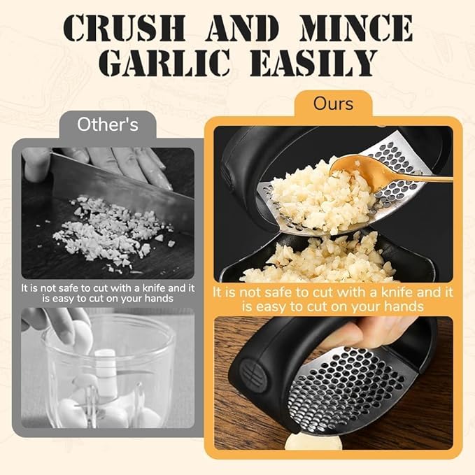 2026 New Stainless Steel Garlic Crusher - Garlic Crusher, Home & Kitchen Garlic Press,Home Kitchen Utensils Portable Manual Garlic Crusher. (2)