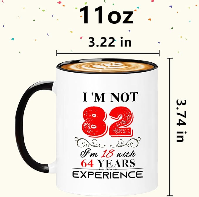 1943 82th Birthday Mug for Women Men, Turning 82 Year Old Birthday Gifts for Mom, Dad, Grandma, Grandpa, Wife, Husband, Daughter, Sister, Best Friends, Coworkers, Her, Him, 11oz Coffee Cup