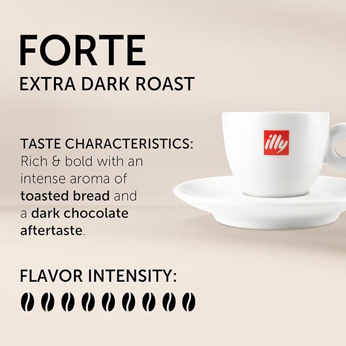 illy E.S.E. Coffee - Single-Serve Coffee Capsules & Pods - Forte Extra Dark Roast - Notes Of Dark Chocolate - For E.S.E Machines - Extraordinary Aroma & Body – 18 Count