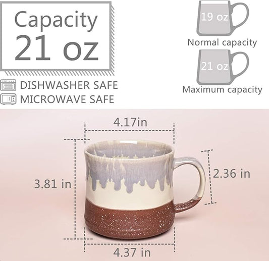 Bosmarlin Large Ceramic Coffee Mug, Big Tea Cup, 7 Colors to Choose, 21 Oz, Dishwasher and Microwave Safe, 1 PCS (Red)